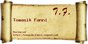 Tomasik Fanni névjegykártya