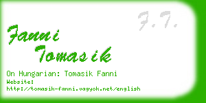 fanni tomasik business card